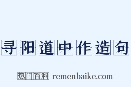 寻阳道中作造句是什么意思的图片
